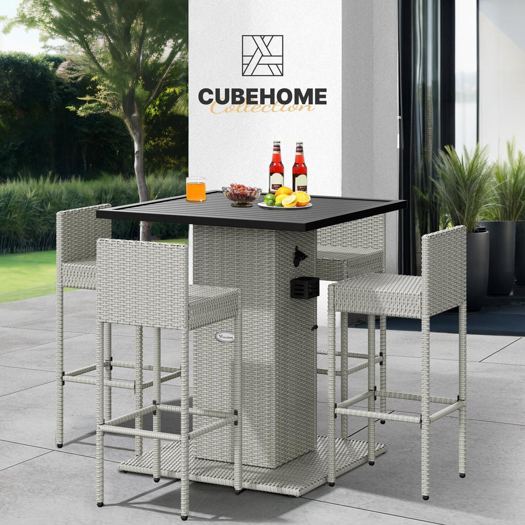 Ensemble de bar en osier d'extérieur Moasis 5 pièces - 5 PCS