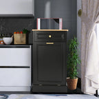 Meuble de Cuisine Poubelle Inclinable, Poubelle de Rangement en Bois, Corbeilles à Papier de Comptoir avec Tiroir