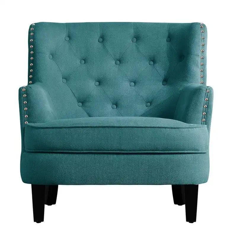 Fauteuil d'appoint capitonné à oreilles large de 76 cm en velours/lin Mignon de Moser Bay