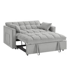 Canapé convertible 4 en 1 avec accoudoirs et poches de rangement, canapé-lit escamotable capitonné multifonction avec dossier réglable
