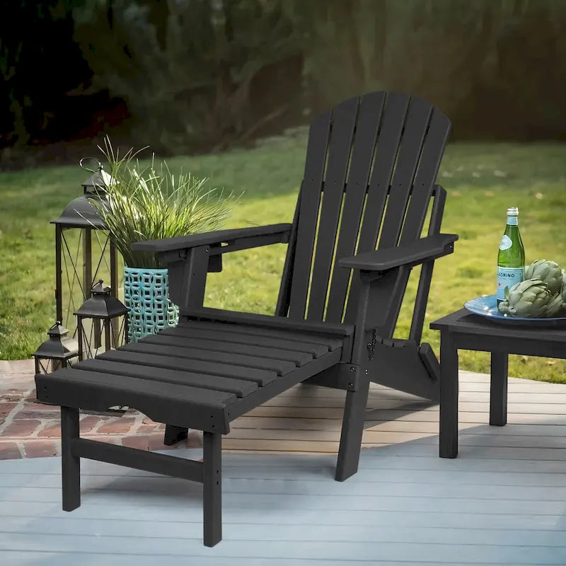 Chaise Adirondack pliante et réglable Vrakae avec repose-pieds