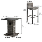 Ensemble de bar en osier d'extérieur Moasis 5 pièces - 5 PCS