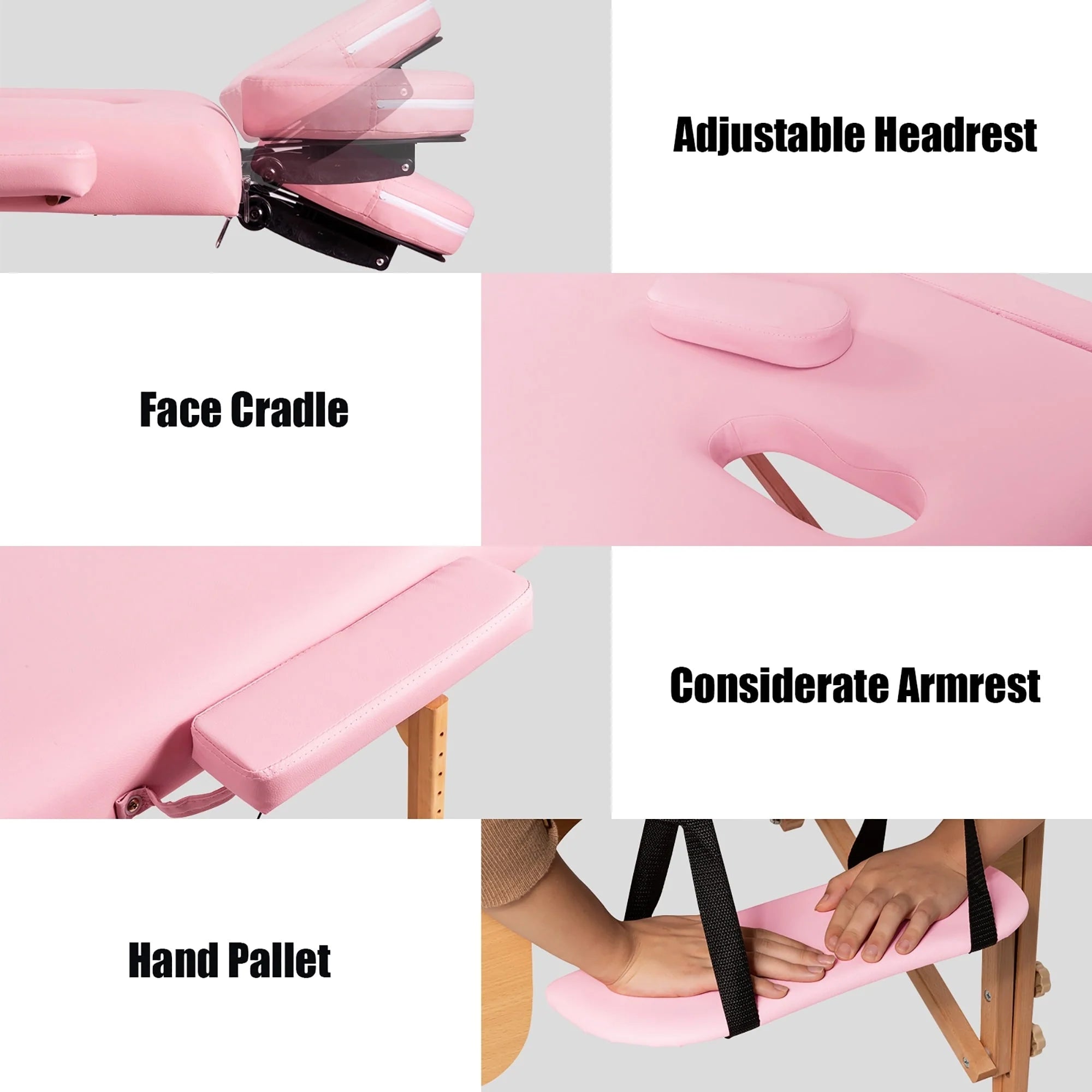 Table de massage portable 84L réglable lit de spa facial tatouage avec sac de transport