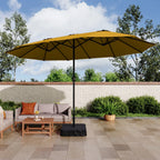 MAISON ARTS Parasol double de 4,5 m pour terrasse, grande taille, avec pied inclus