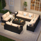 Ensembles de meubles de patio extérieurs avec coussin épais de 10 cm