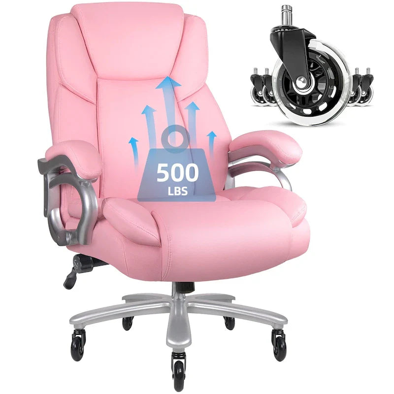 Chaise de bureau Bossin Big and Tall pour cadres, 227 kg, soutien lombaire réglable, chaise ergonomique avec dossier haut en cuir PU