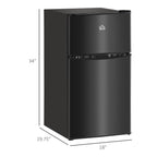 HOMCOM Mini Réfrigérateur Double Porte avec Congélateur, Réfrigérateur Compact de 90L avec Étagère Réglable, Thermostat Réglable