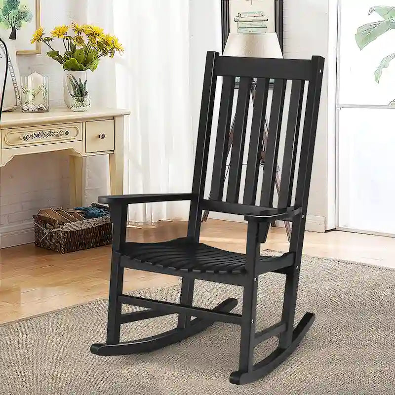 Chaise Berçante Cadre en Bois Massif Balancelle de Porche Intérieur Extérieur