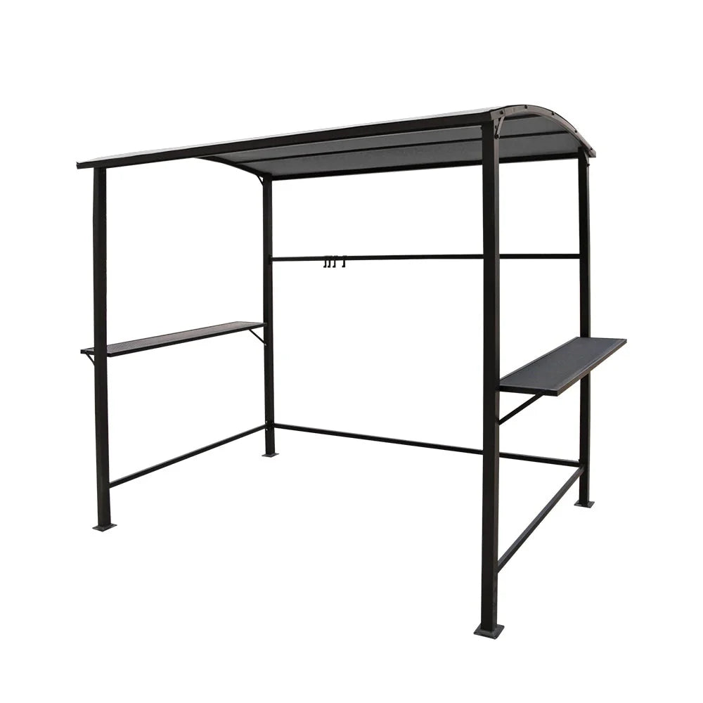 Abri barbecue/pergola de gril à structure en acier de 1,5 m x 2,4 m pour l'extérieur