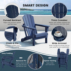 Chaise Adirondack pliante de patio d'extérieur tout temps résistante à la décoloration Polytrends Laguna