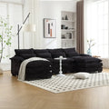 Canapé sectionnel Cloud pour salon, canapé moderne en chenille/bouclette en forme de U, canapé-lit modulaire confortable avec double méridienne