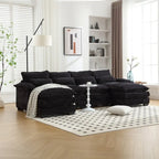 Canapé sectionnel Cloud pour salon, canapé moderne en chenille/bouclette en forme de U, canapé-lit modulaire confortable avec double méridienne