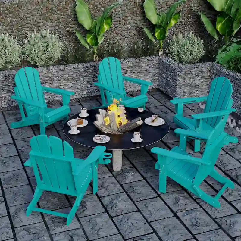 Chaise Adirondack pliable d'extérieur avec porte-gobelet