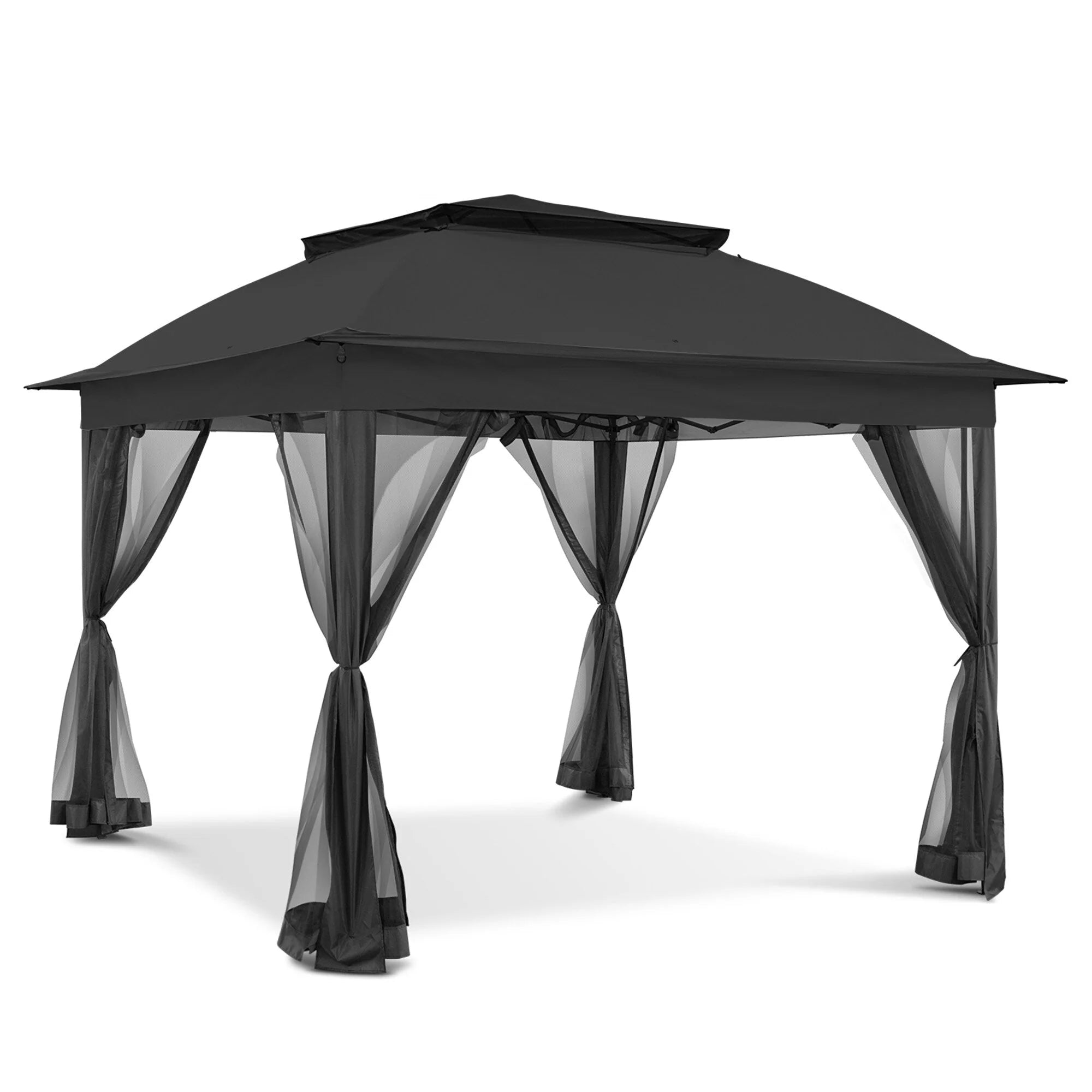 Cozywor Tonnelle escamotable en acier de 3,35 m x 3,35 m avec moustiquaire