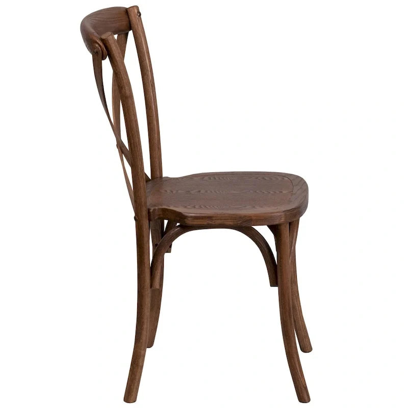 Ensemble de 10 chaises à dossier croisé et coussins avec table de ferme pliante rustique 8 x 40