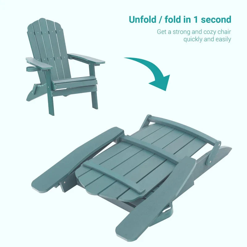 Lot de 2 chaises Adirondack pliantes Bonosuki pour patio et brasero