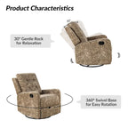 Fauteuil inclinable pivotant manuel Arlette contemporain à fleurs avec dossier capitonné