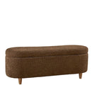 Banc de rangement rabattable en tissu bouclé taupe INK+IVY Bailey