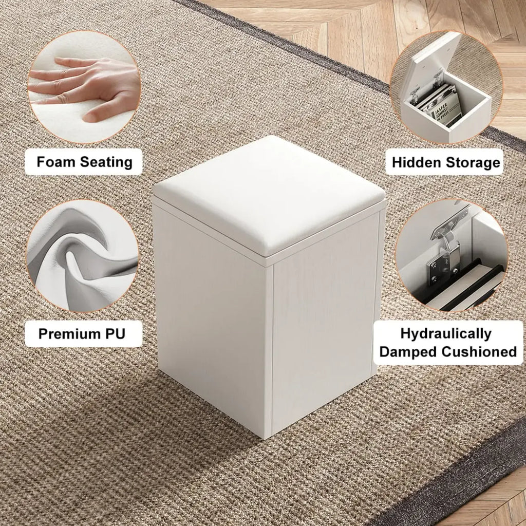 Table basse relevable et pliable avec 4 tabourets et rangement