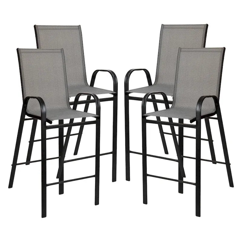 Lot de 4 tabourets de bar d'extérieur en matériau Flex Comfort – Tabouret de terrasse