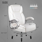 Chaise de bureau Bossin Big and Tall pour cadres, 227 kg, soutien lombaire réglable, chaise ergonomique avec dossier haut en cuir PU