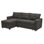 Canapé d'angle réversible convertible avec lit gigogne, méridienne avec rangement dissimulé et pieds durables
