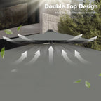 MAISON ARTS Parasol déporté hydraulique automatique 3,6 m Mât en aluminium Rotation à 360 degrés