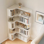 Étagère d'angle en bois manufacturé avec 6 tablettes