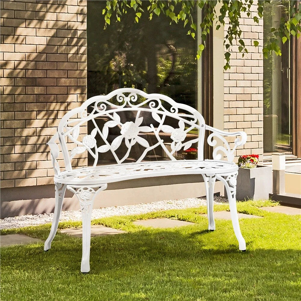 Yaheetech Banc en métal pour l'extérieur, Patio, Parc, Jardin - N/A