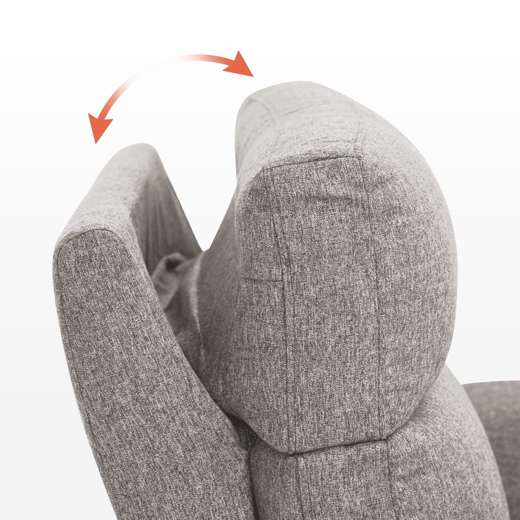 Canapé inclinable électrique biplace MCombo 60.2 avec massage et double chauffage, appuie-tête réglable, ports USB et USB-C, en tissu