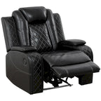 Ensemble canapé inclinable 3 places moderne en cuir avec LED et recharge sans fil