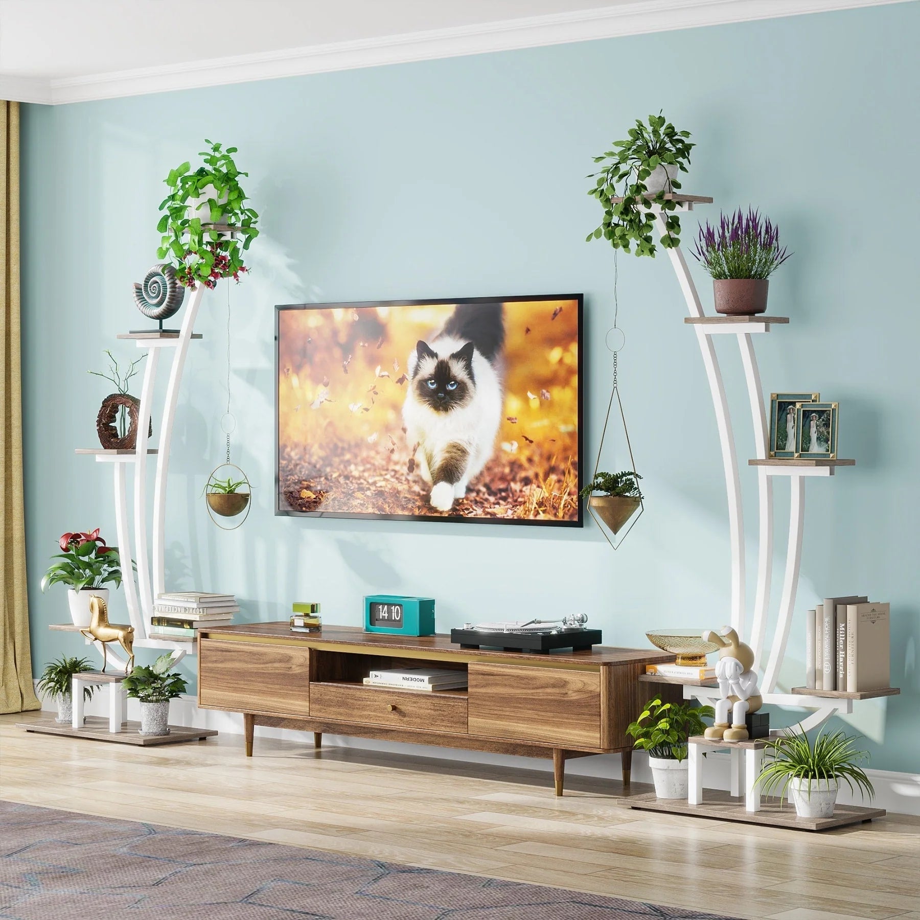 Support pour Plantes d'Intérieur, Étagère à Fleurs à 6 Niveaux pour Jardin Domestique - Lot de 2