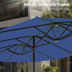 MAISON ARTS Parasol double de 4,5 m pour terrasse, grande taille, avec pied inclus