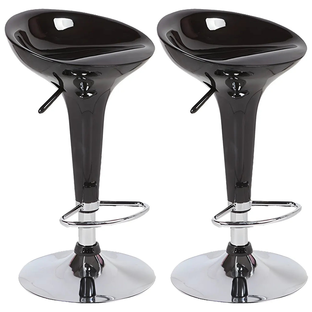 Tabouret de bar pivotant en plastique chromé, réglable en hauteur