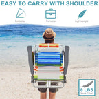 Lot de 4 chaises de plage pliantes de randonnée Costway, 5 positions d'extérieur - Voir détails