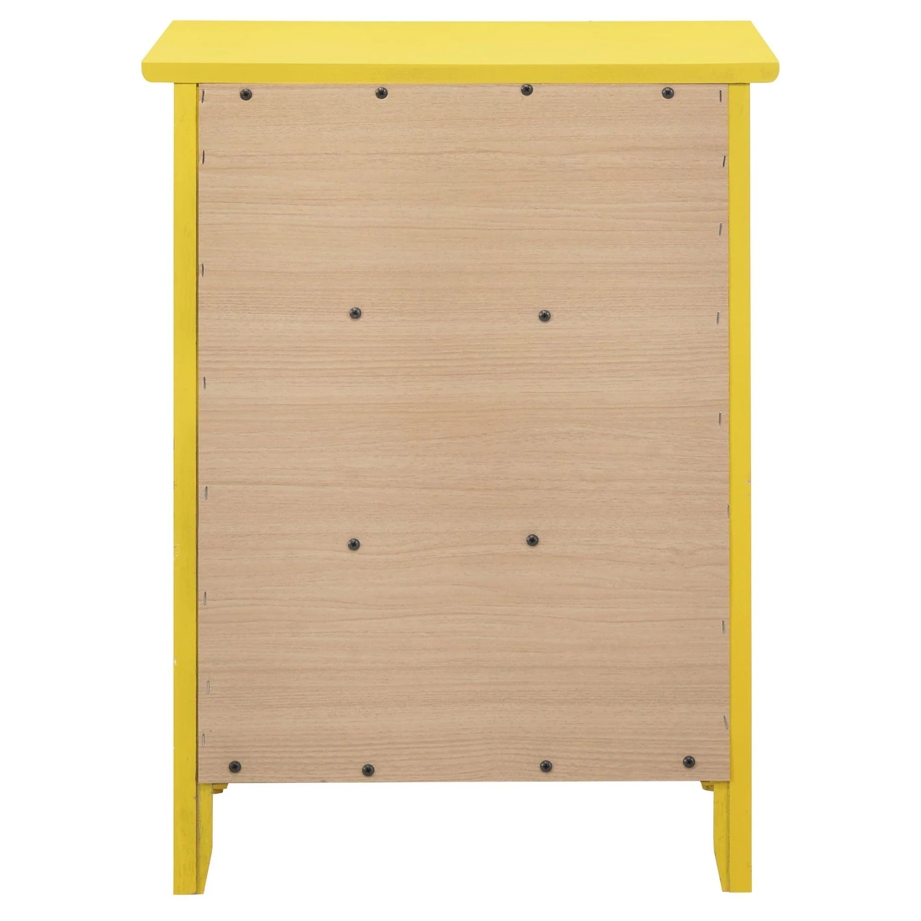 Table de chevet transitionnelle en bois à 3 tiroirs Daniel