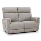 Canapé inclinable électrique biplace MCombo 60.2 avec massage et double chauffage, appuie-tête réglable, ports USB et USB-C, en tissu