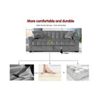 Canapé-lit convertible en velours de 82,7 po avec 2 oreillers