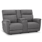 Canapé inclinable électrique biplace MCombo 60.2 avec massage et double chauffage, appuie-tête réglable, ports USB et USB-C, en tissu