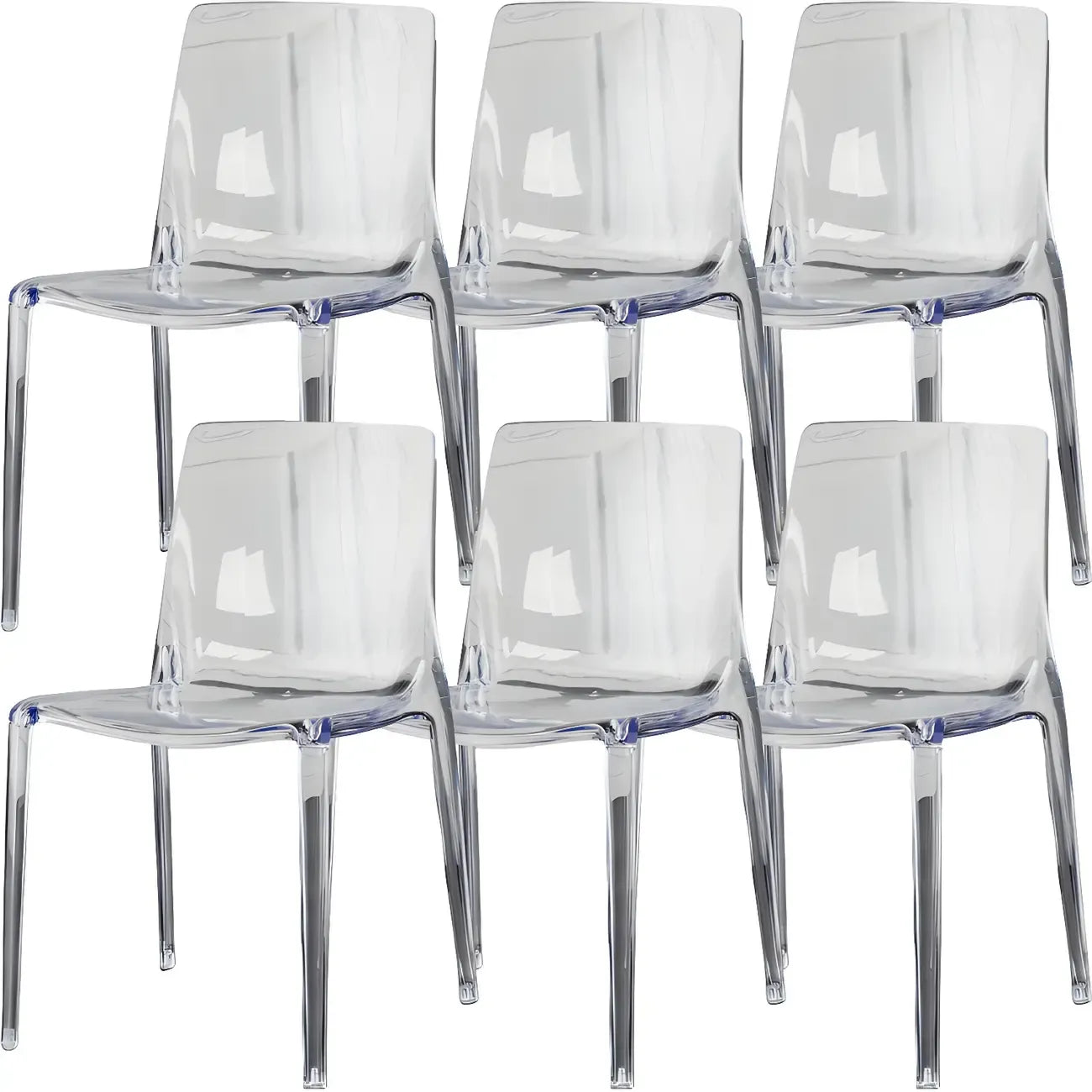 Chaise de salle à manger en acrylique ambré sans accoudoirs à dossier bas