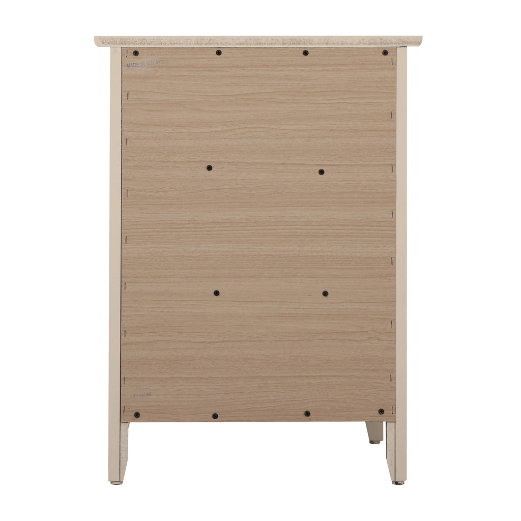 Table de chevet transitionnelle en bois à 3 tiroirs Daniel