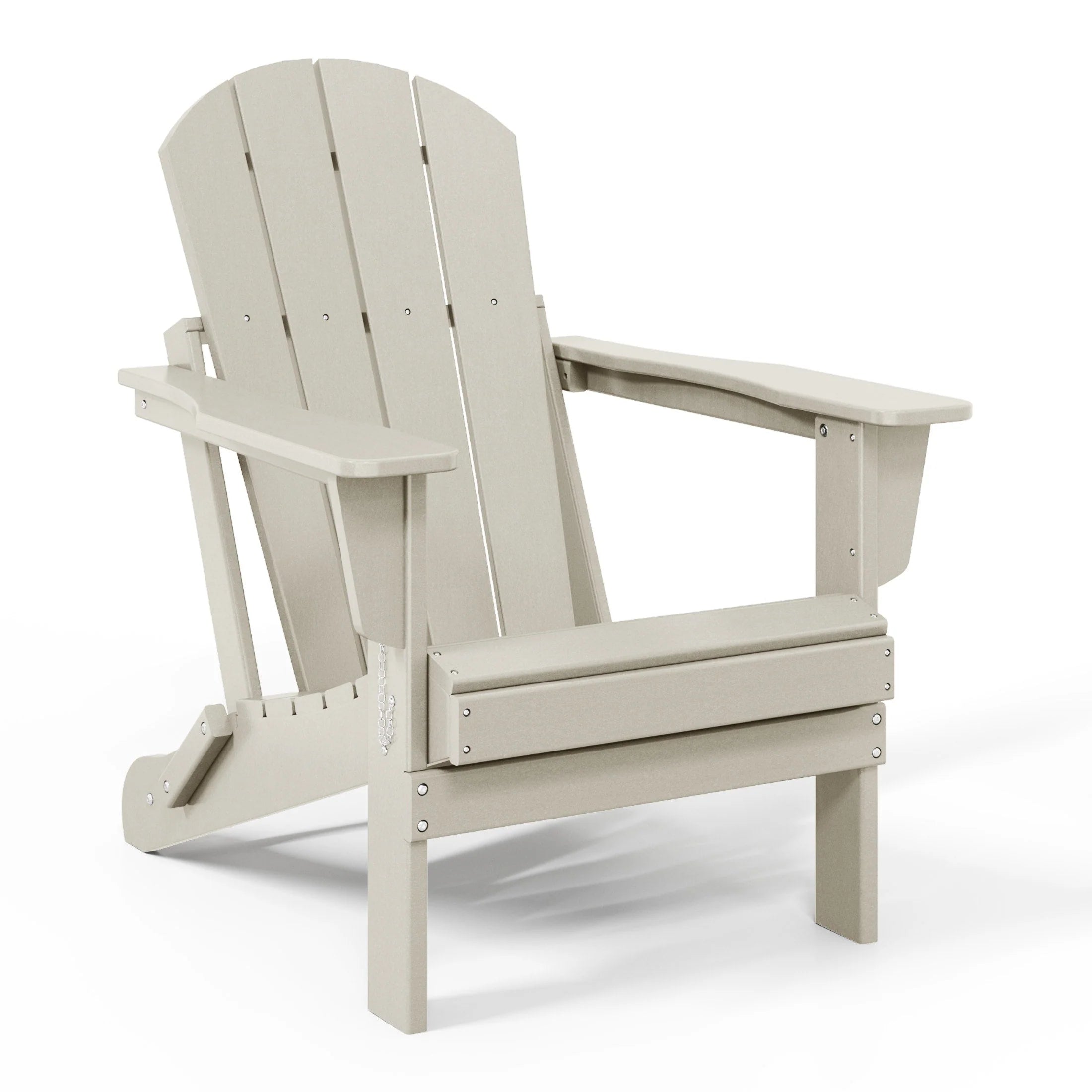 Chaise Adirondack pliante de patio d'extérieur tout temps résistante à la décoloration Polytrends Laguna