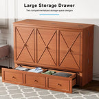 Lit escamotable Mixoy Murphy avec matelas pliable, lit-armoire cube moderne avec tiroir de rangement et station de recharge USB