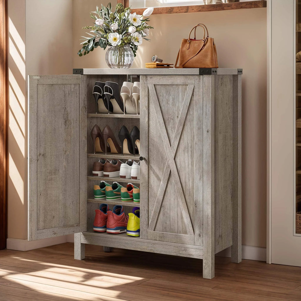 Moasis Meuble de rangement pour chaussures à 5 niveaux et 20 paires avec portes doubles pour entrée