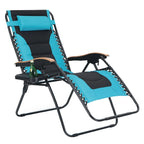 Fauteuil de relaxation zéro gravité XL surdimensionné et rembourré, avec accoudoirs plus larges, inclinable et porte-gobelet - N/A
