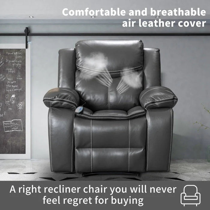 Fauteuil inclinable en cuir, large, durable, avec massage et chauffage