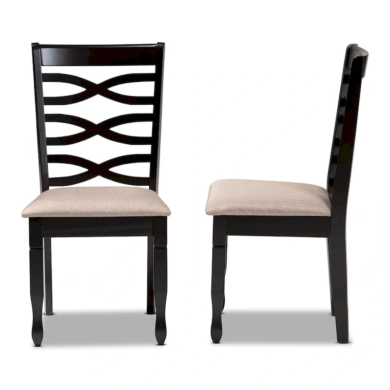 Lot de 2 chaises de salle à manger en bois Lanier (design moderne et contemporain)