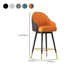 Tabouret de bar pivotant en cuir Art Déco avec assise baquet rembourrée