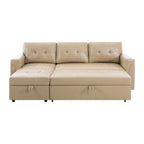 Canapé d'angle réversible convertible avec lit gigogne, méridienne avec rangement dissimulé et pieds durables