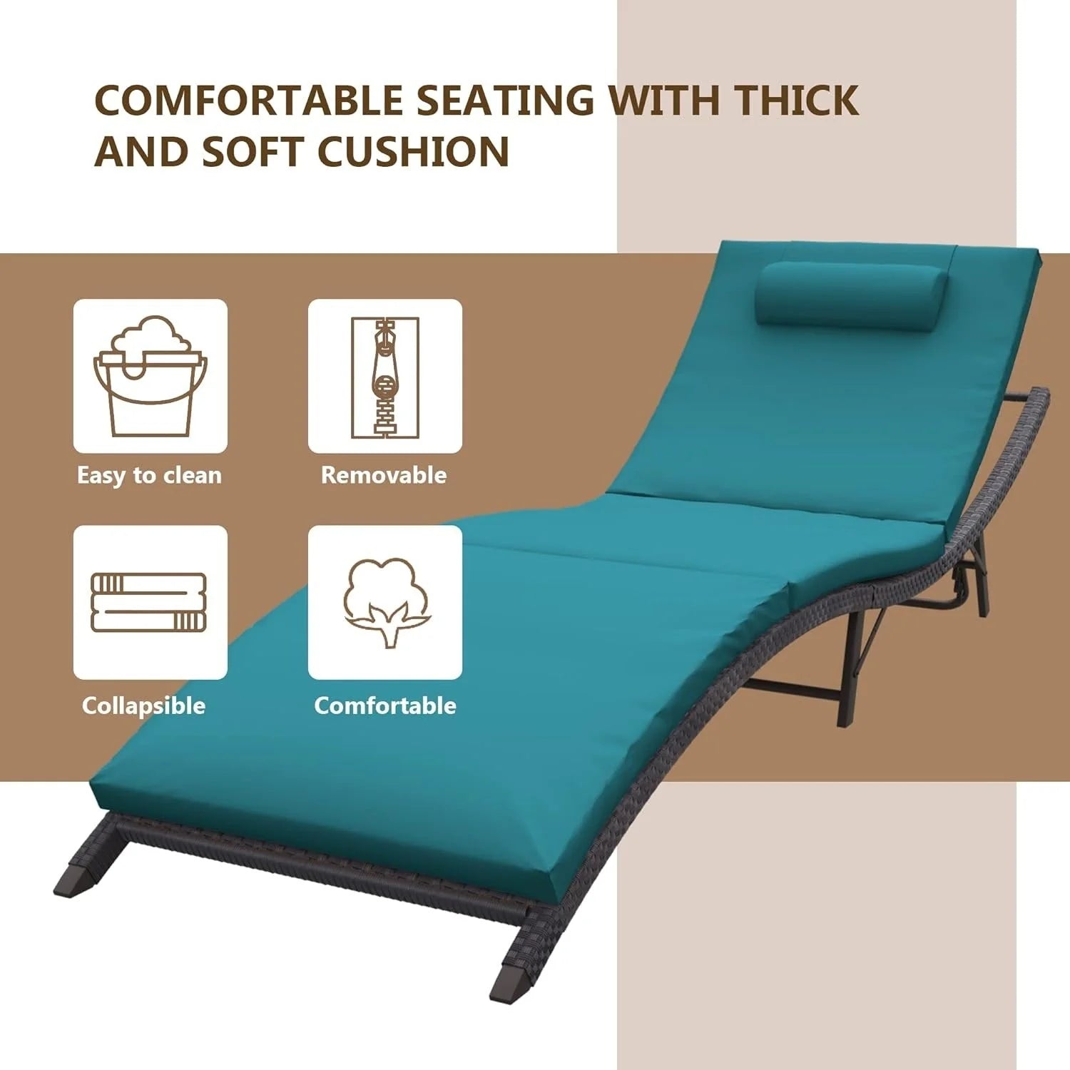 Kullavik – Ensemble de 3 chaises longues d'extérieur